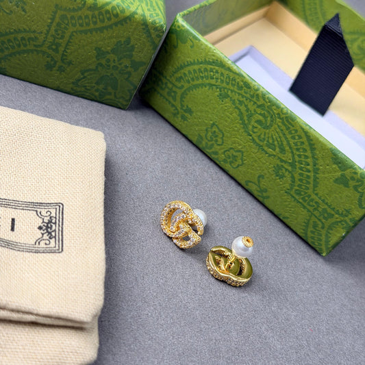 Gucci GG Marmont Crystal and Pearl Earrings