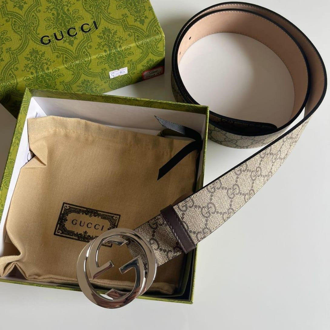 Gucci GG Supreme Belt with Interlocking G Buckle