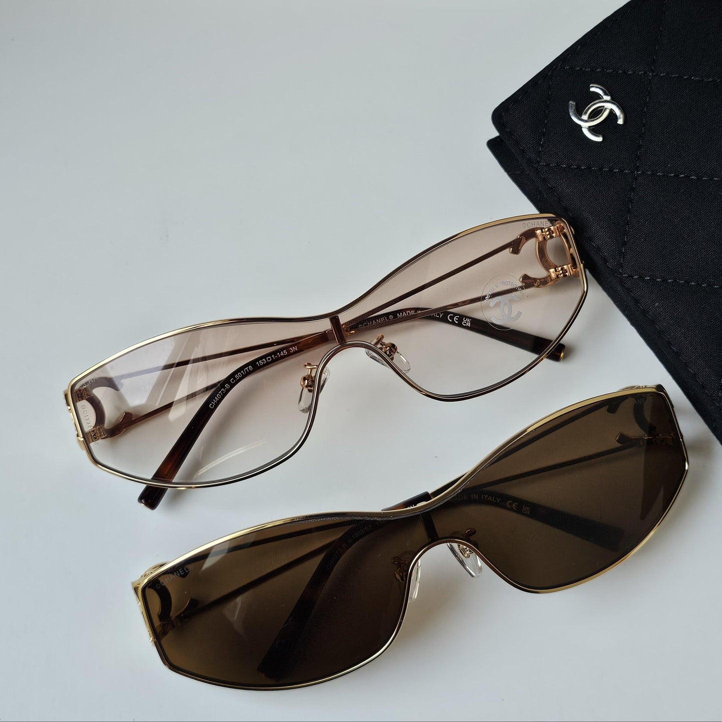 Chanel 4073-B Crystal CC Logo Sunglasses