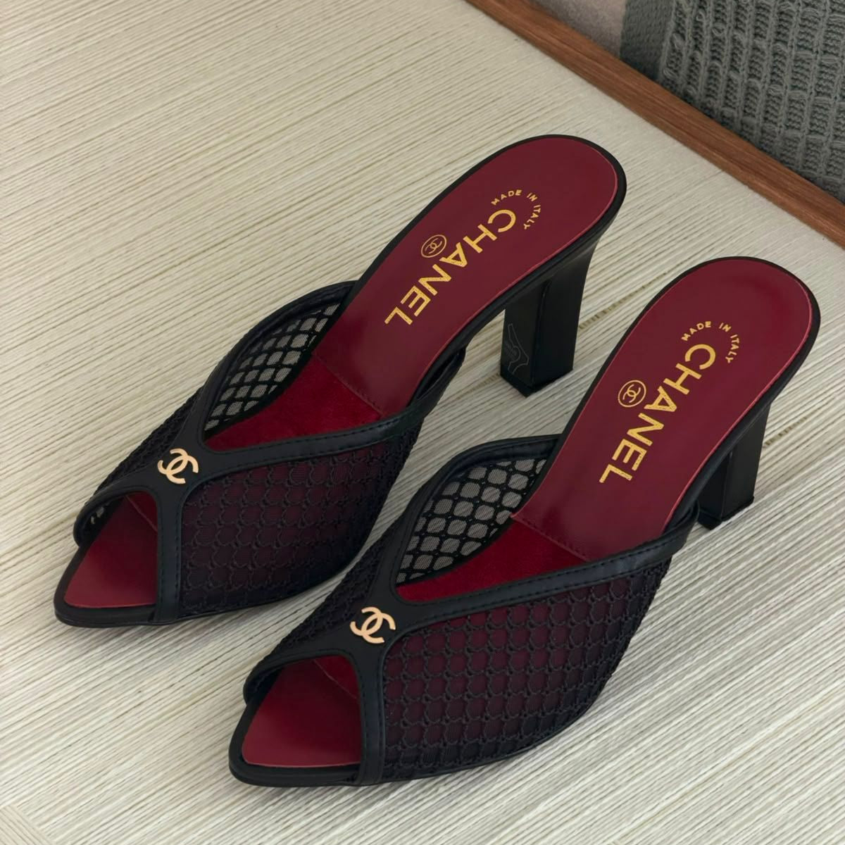 Chanel Coco Beach Mesh Mules