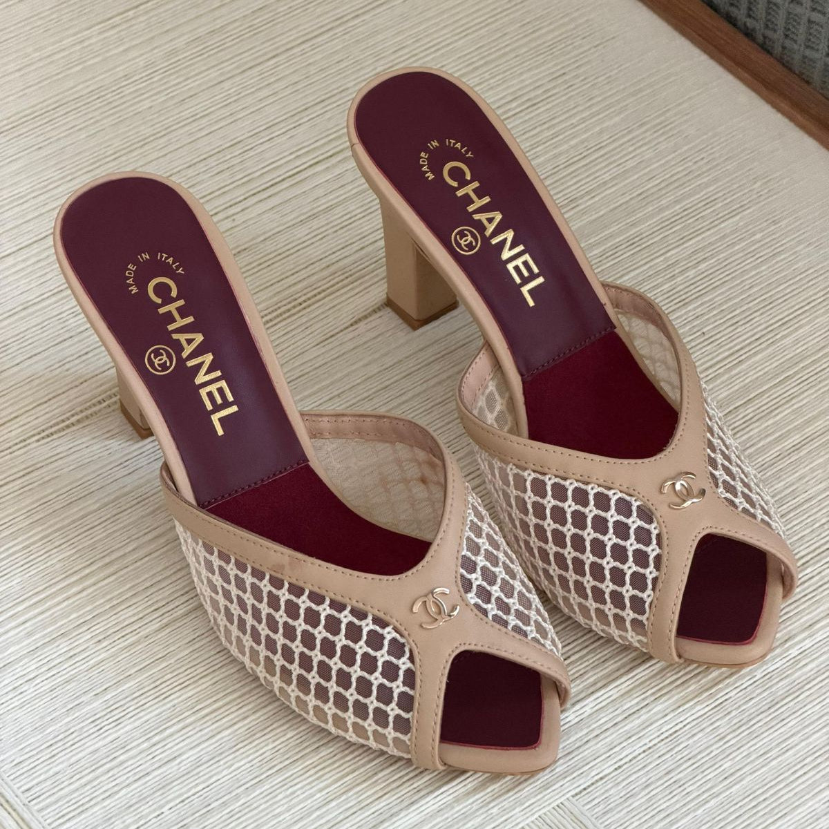 Chanel Coco Beach Mesh Mules