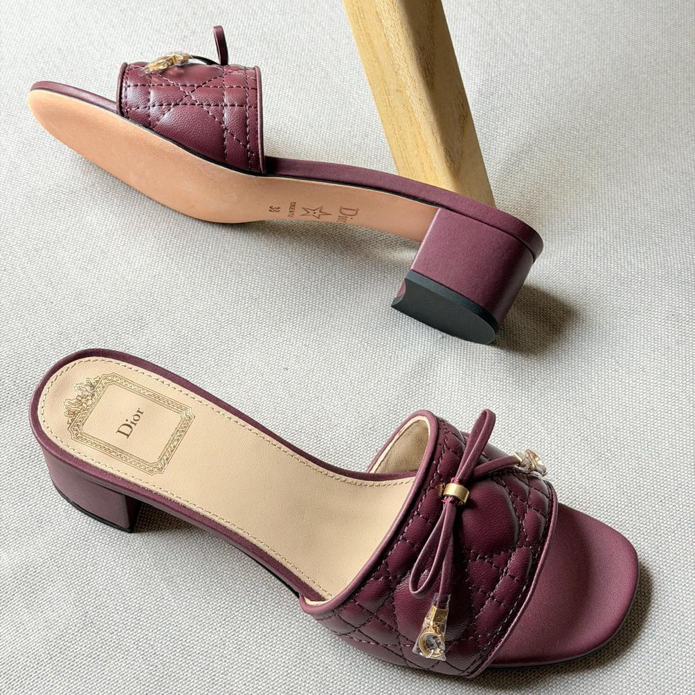 Dior Cannage Heeled Slide