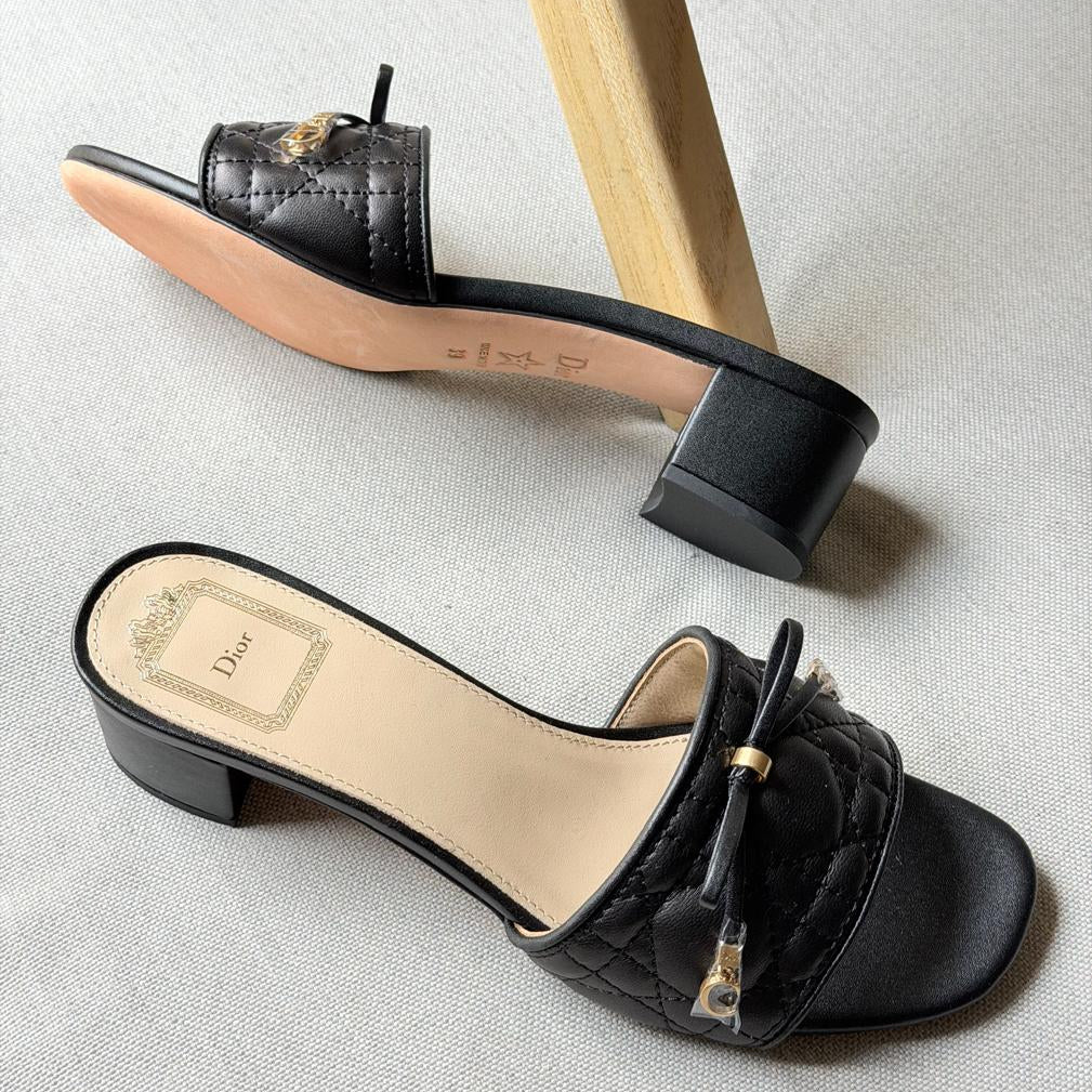 Dior Cannage Heeled Slide