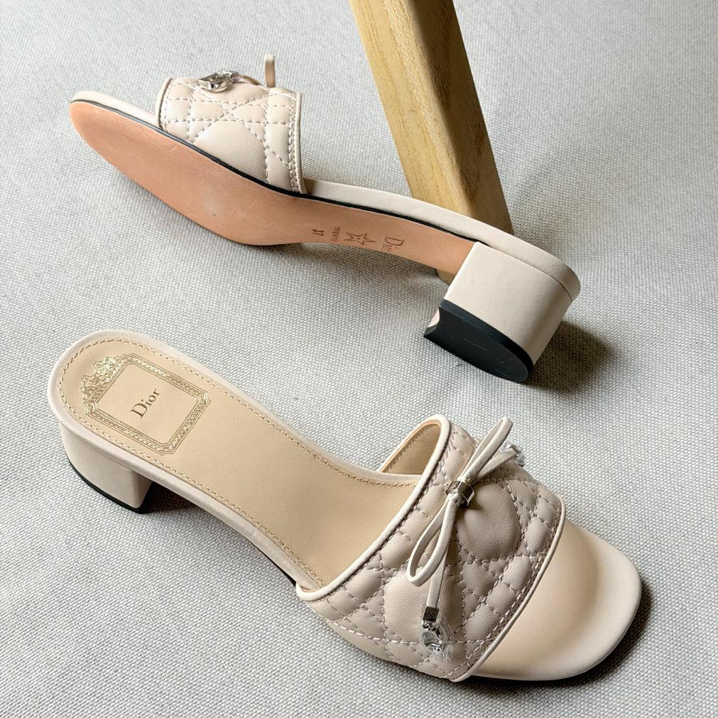 Dior Cannage Heeled Slide