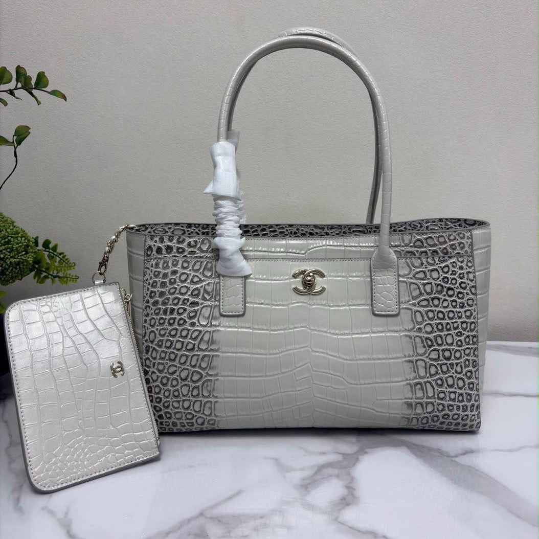 Chanel Crocodile-Embossed Archetype Small Shopping Tote