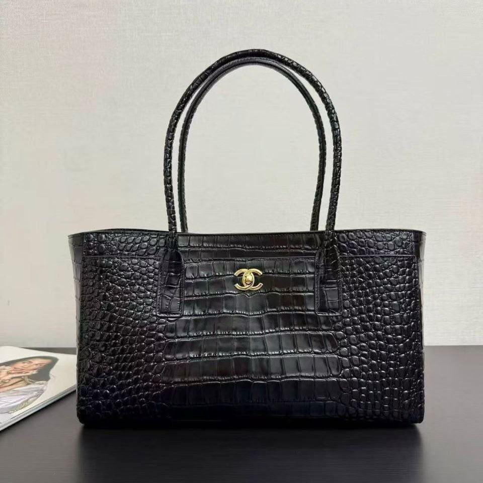 Chanel Crocodile-Embossed Archetype Small Shopping Tote