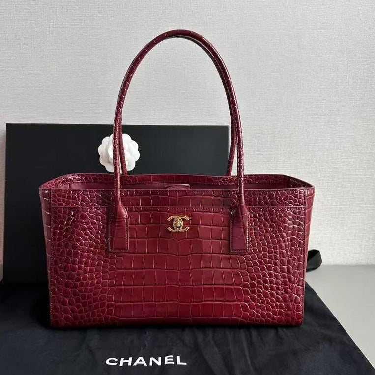 Chanel Crocodile-Embossed Archetype Small Shopping Tote