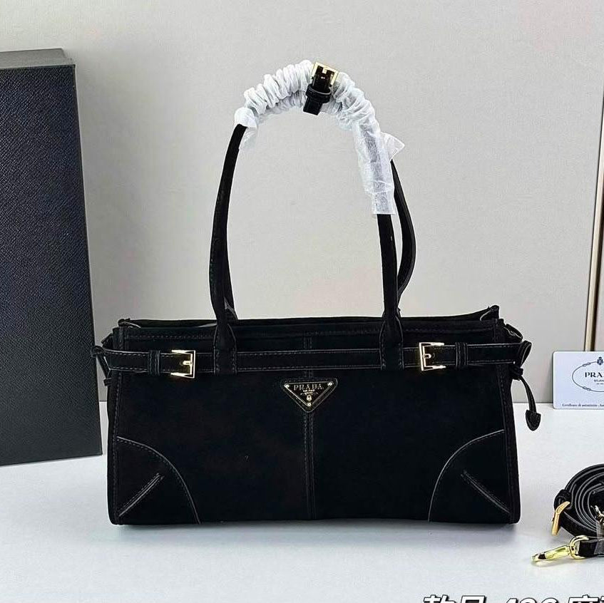 Prada Bonnie Medium Suede Handbag