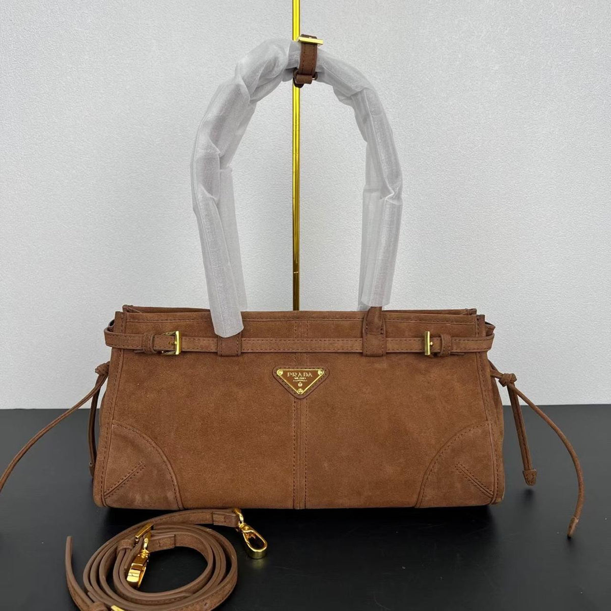 Prada Bonnie Medium Suede Handbag