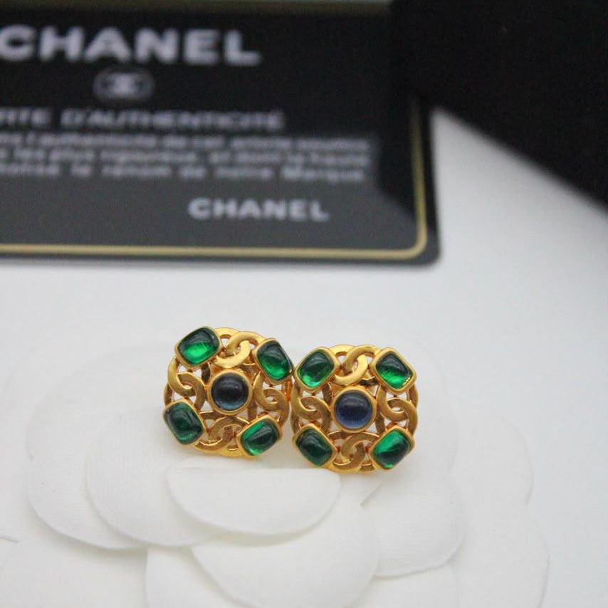 Chanel CC Costume Earrings