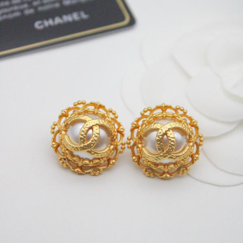 Chanel CC Costume Earrings