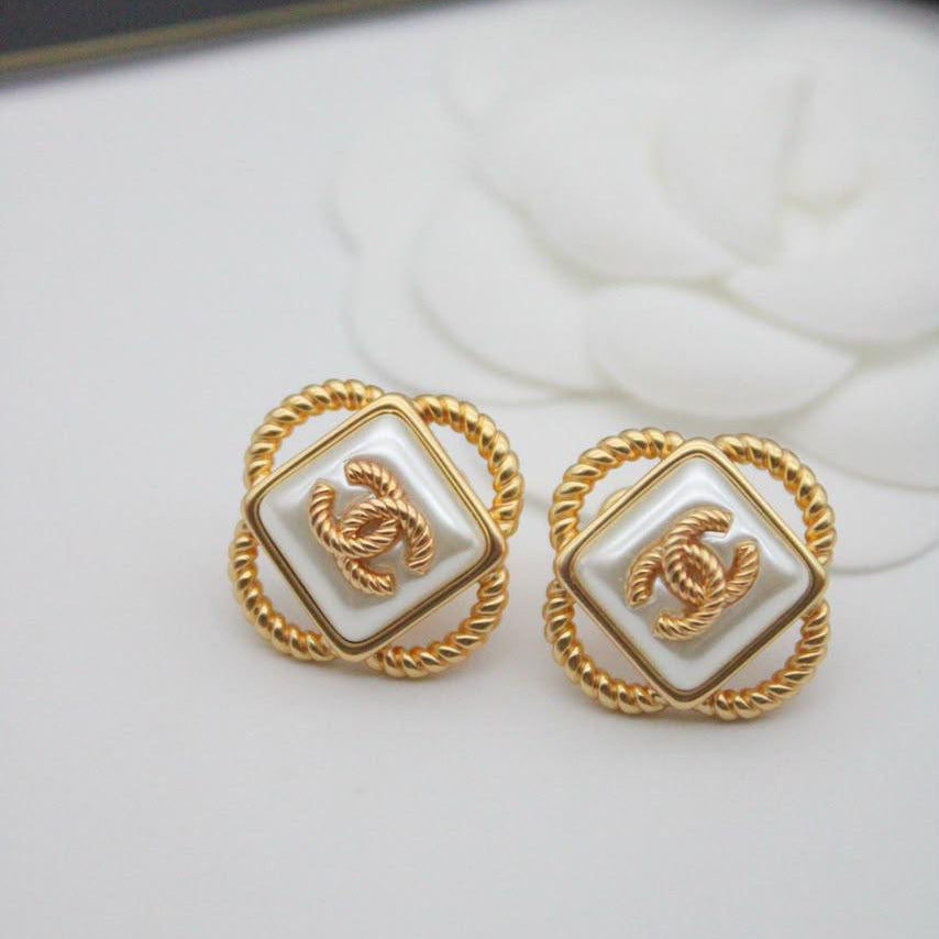 Chanel CC Costume Earrings