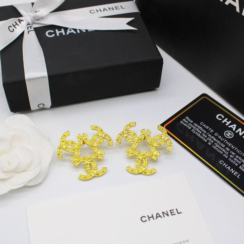 Chanel CC Costume Earrings