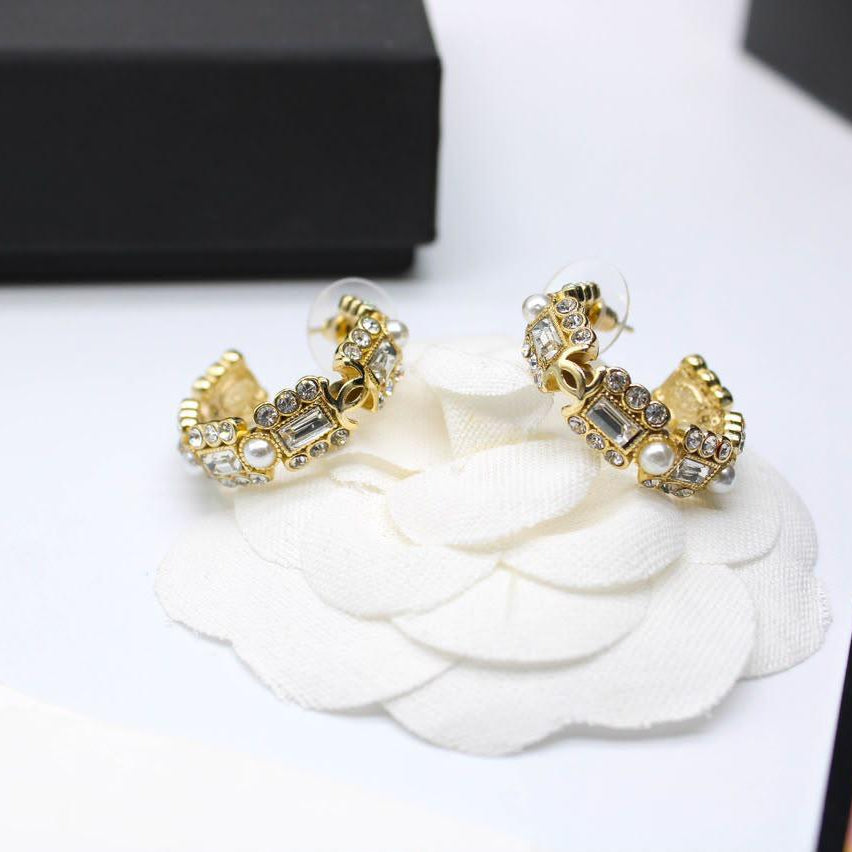 Chanel CC Costume Earrings