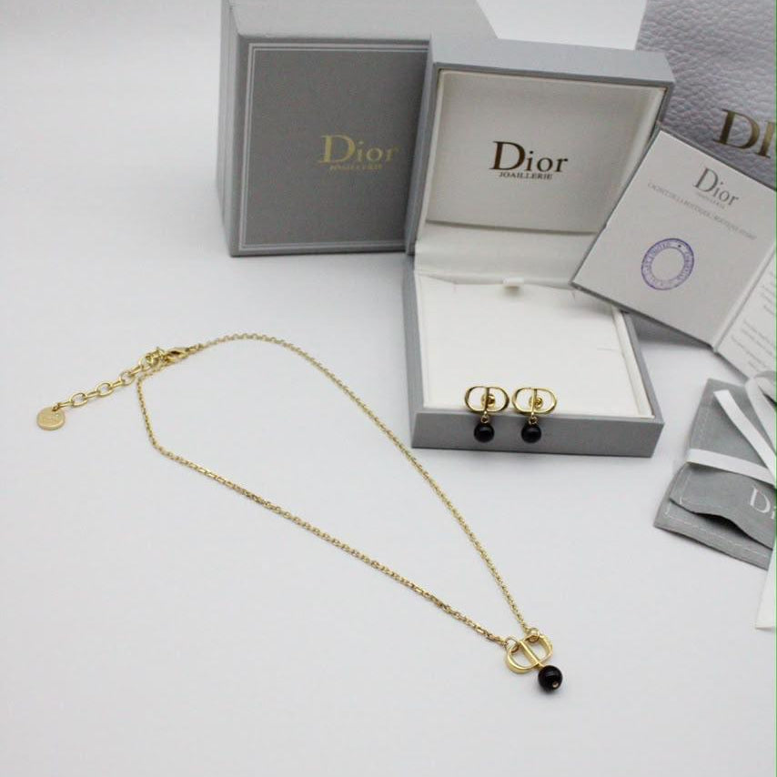 Christian Dior Petit CD necklace and earrings set
