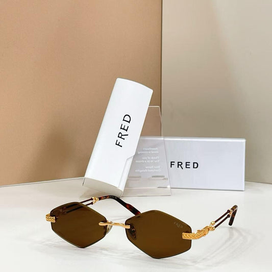 Fred Rimless Geometric Sunglasses