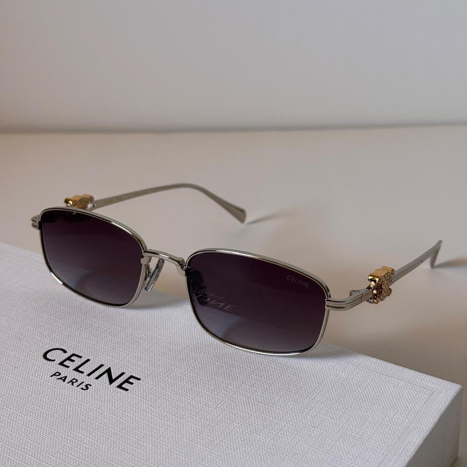Celine Triomphe Rhinestone Rectangular Sunglasses