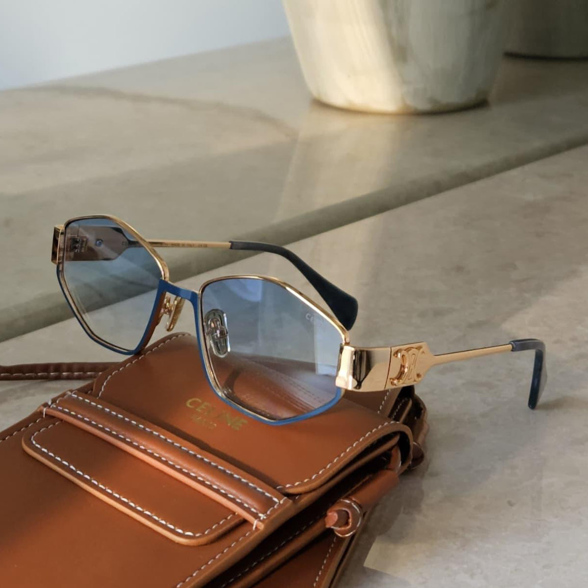 CELINE Triomphe Metal Sunglasses