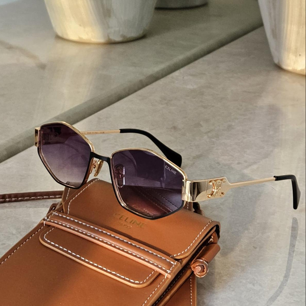 CELINE Triomphe Metal Sunglasses