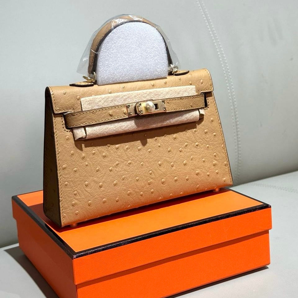 Hermes Mini Kelly Ostrich Bag