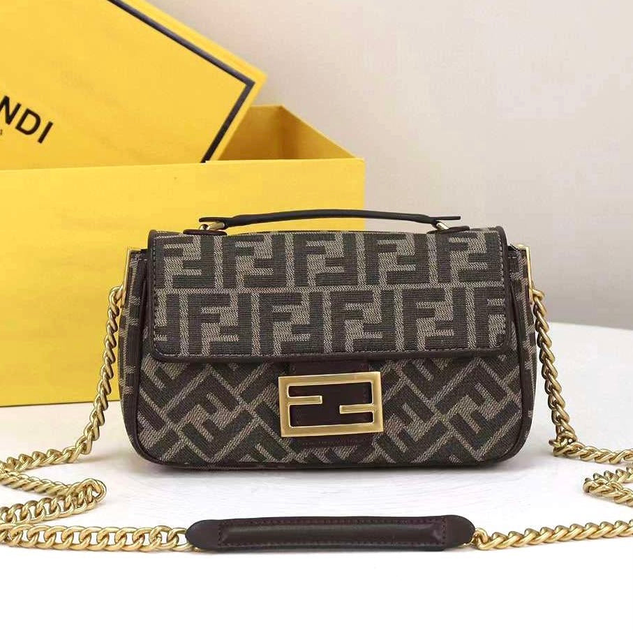 Fendi Baguette FF canvas Bag