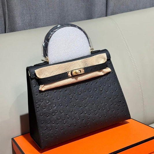 Hermes Medium Kelly Ostrich Bag