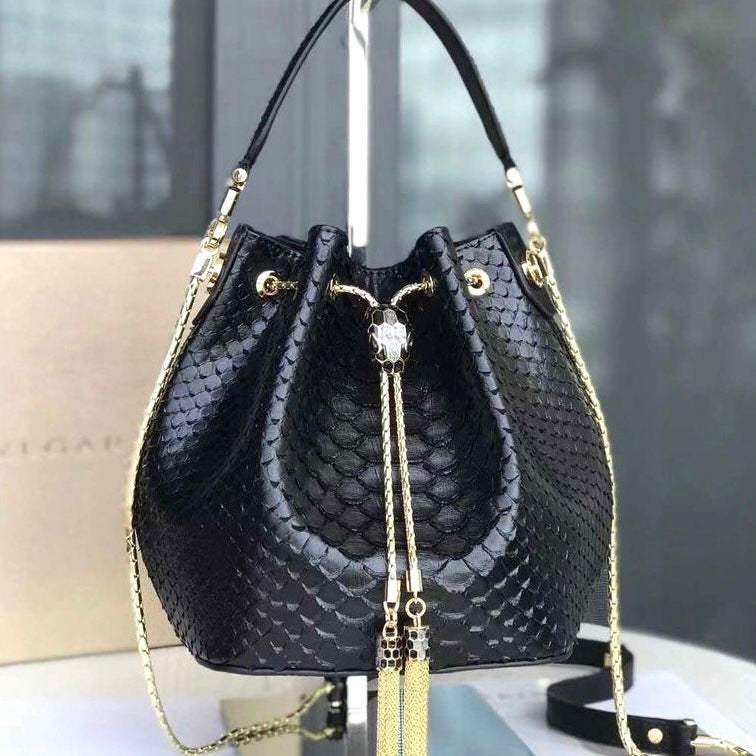 Bvlgari serpenti forever bucket snakeskin Shoulder Bag