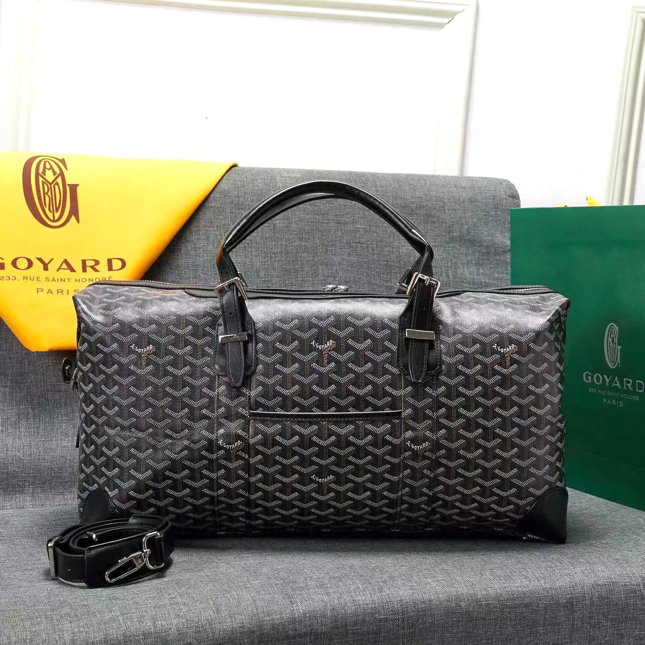 Duffle Bag Goyard Bag Strap Goyard Grey Weekender Bag Goyard