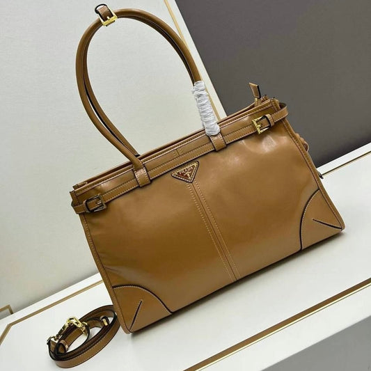 Prada Travertine XL Leather Bag