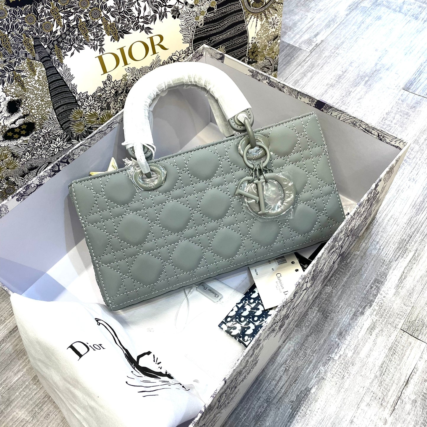 Dior Lady D-JOY Latte Cannage Lambskin Bag