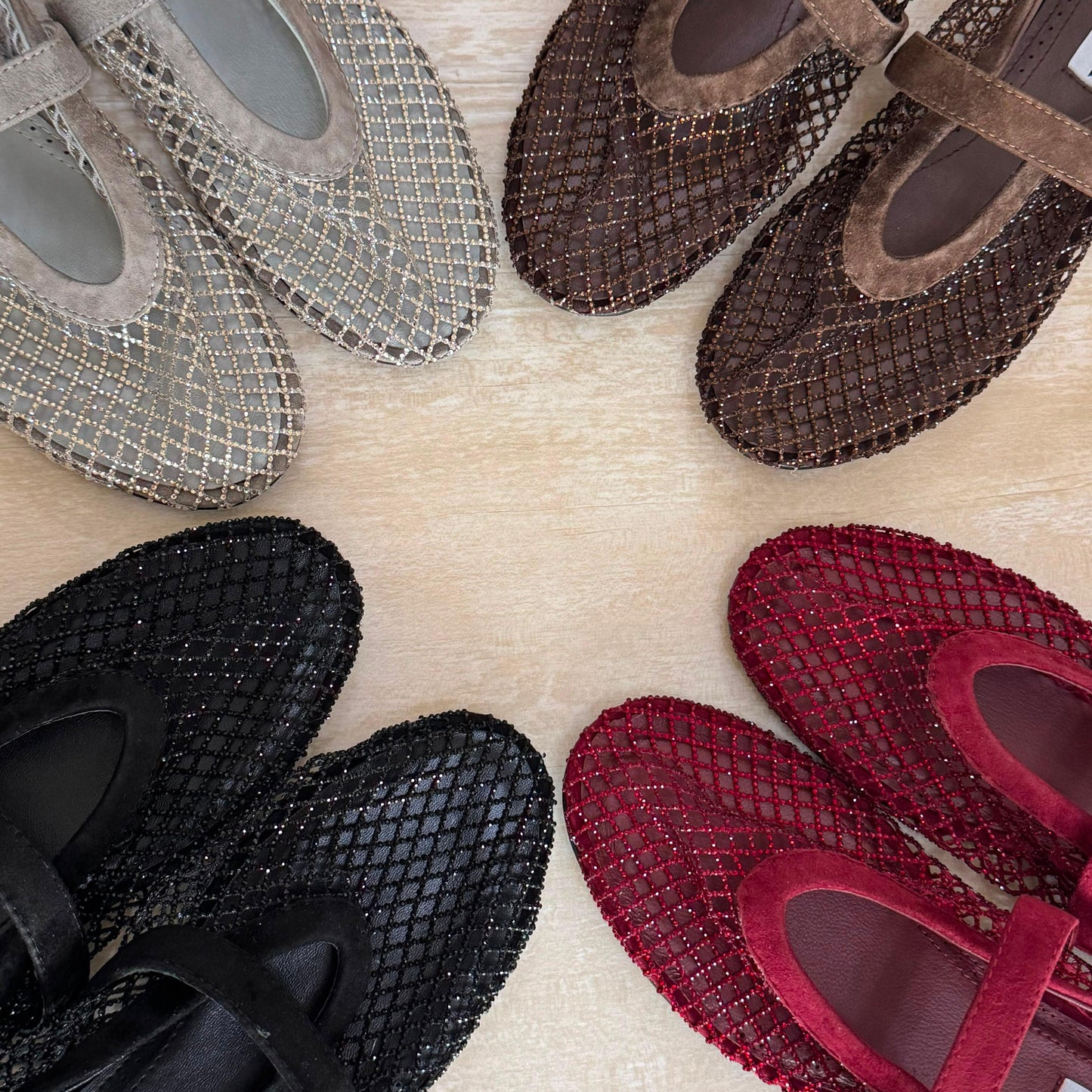 Alaïa Ballet Flats in Strass Fishnet