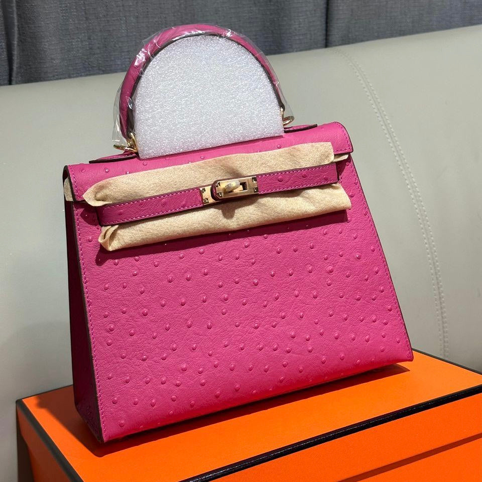 Hermes Medium Kelly Ostrich Bag