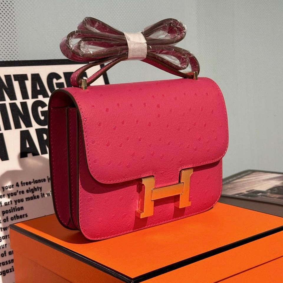 Hermes Constance Ostrich Bag