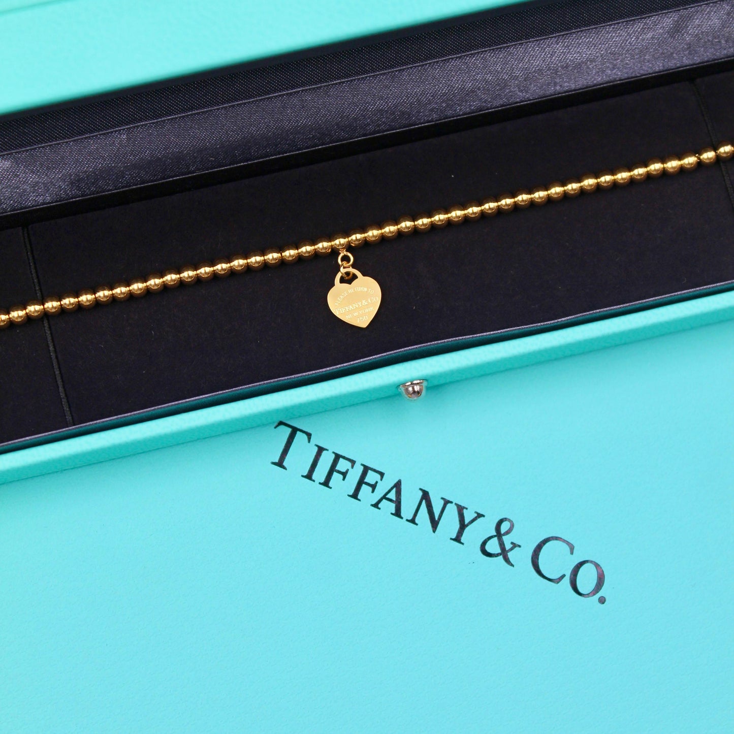 Tiffany Mini Heart Tag Bead Bracelet