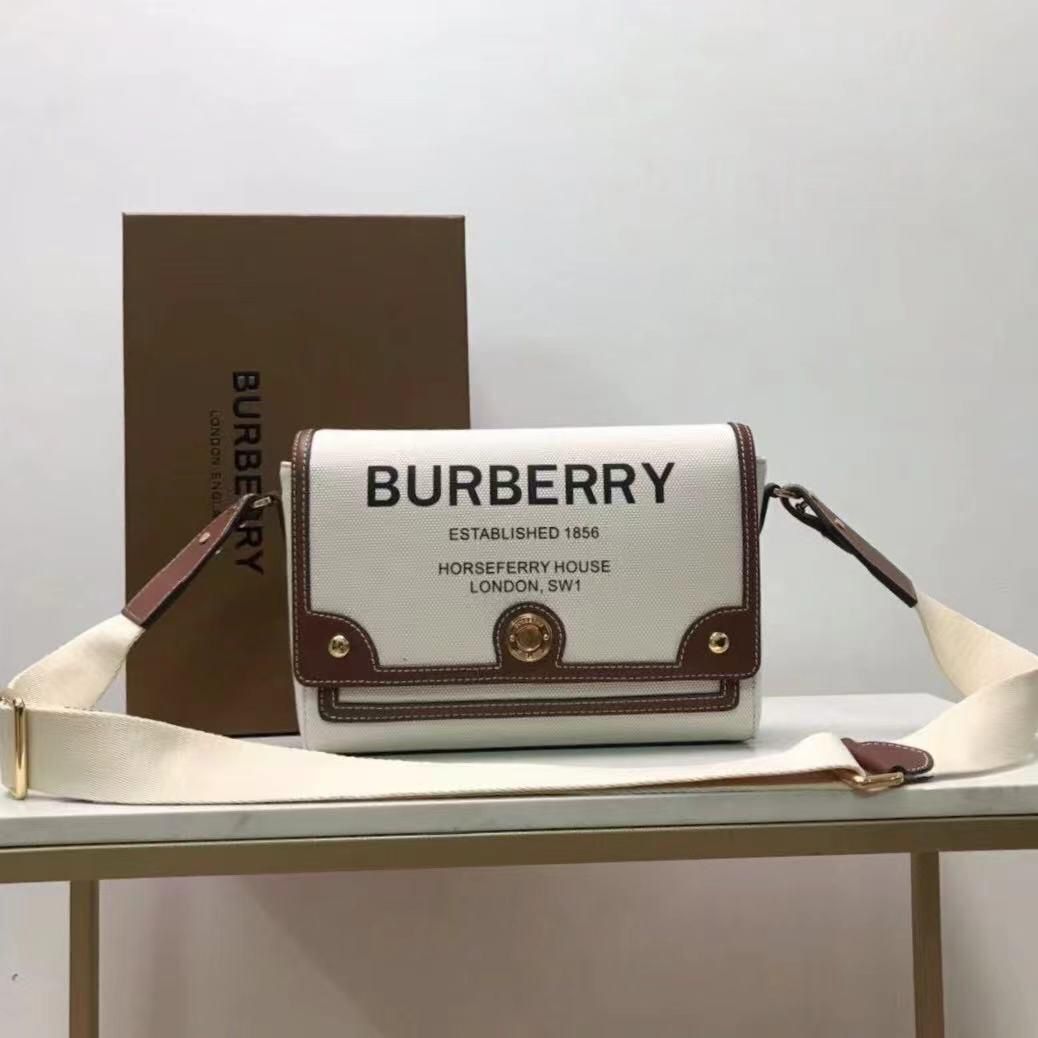 Burberry note horseferry print canvas crossbody bag