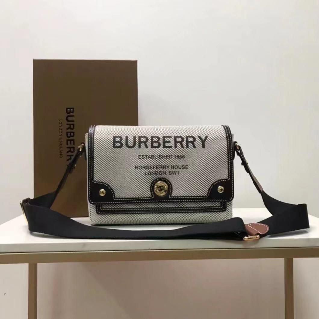 Burberry note horseferry print canvas crossbody bag Devoshka