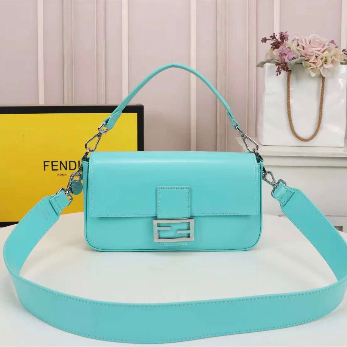 Fendi Neon Bag Fendi Neon Green Leather Mini By The Way Bag Fendi TLC