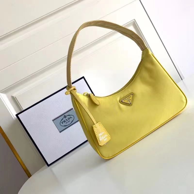 PRADA Tessuto Nylon Mini Re-Edition 2000 Shoulder Bag Yellow