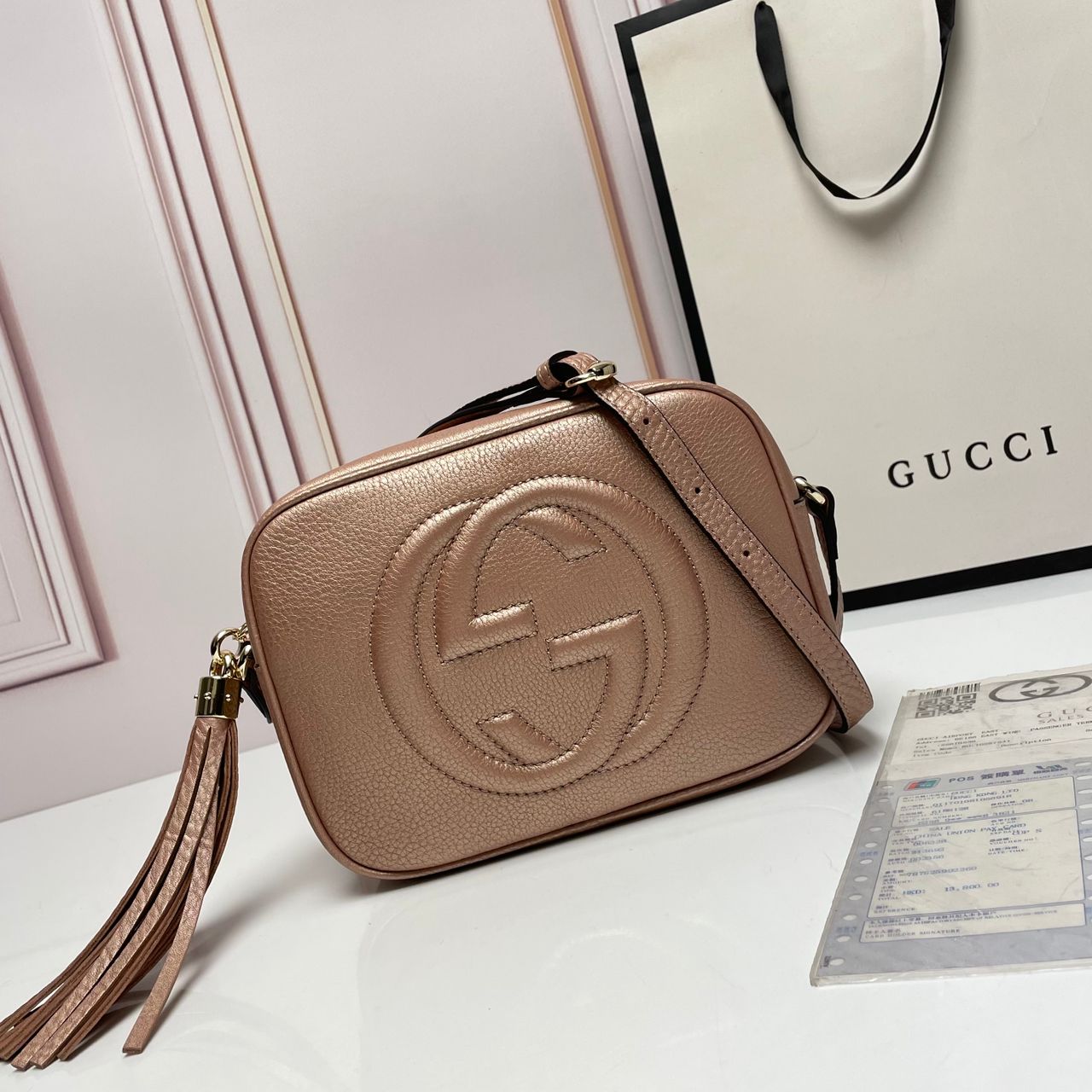 Gold gucci disco online bag